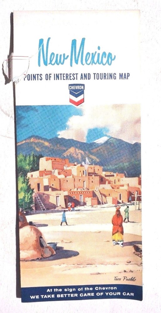 VINTAGE 1963 CHEVRON New Mexico DOUBLE SIDED Map