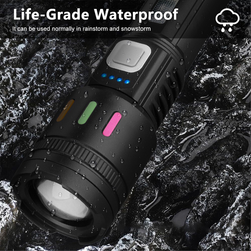 350000000 Lumen Super Bright LED Tactical Flashlight Rechargeable LED Work Light
