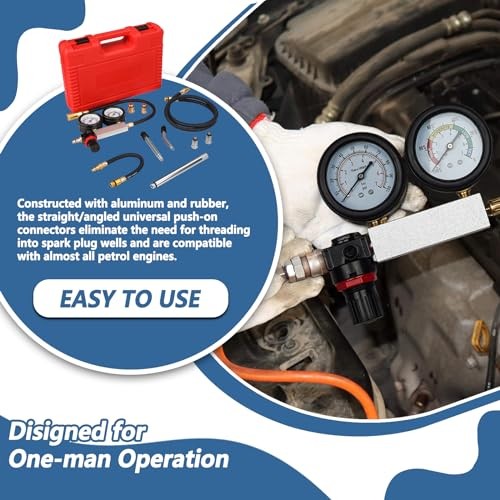 Compression Leakdown Detector Leakage Test Set Cylinder Leak Down Tester Red
