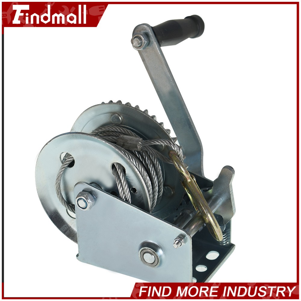 Findmall 1500lbs Adjustable Two-Way Hand Winch Boat Winch With 10m (32ft) Cable