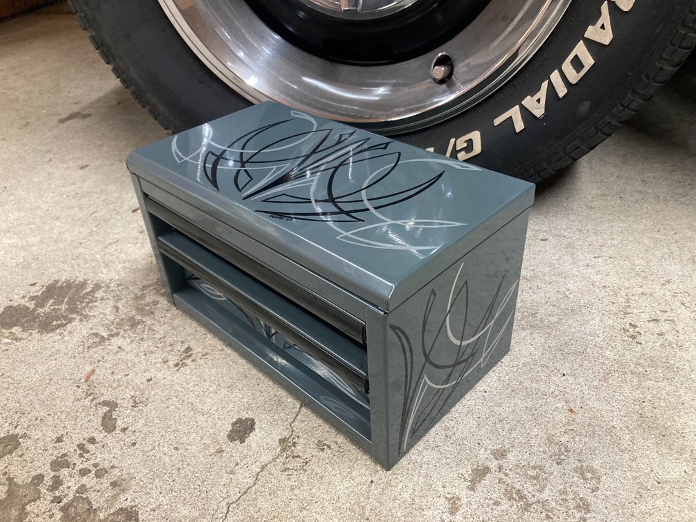 Gray Mini Toolbox Hot Rod Pinstripes