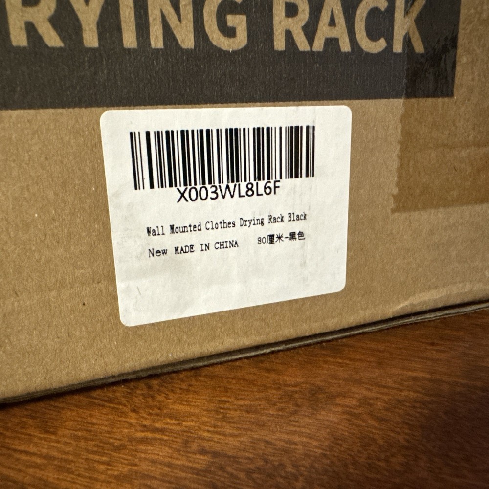 Wall Mounted Clothes Drying Rack 32" Foldbale Laundry Drying Rack Black
