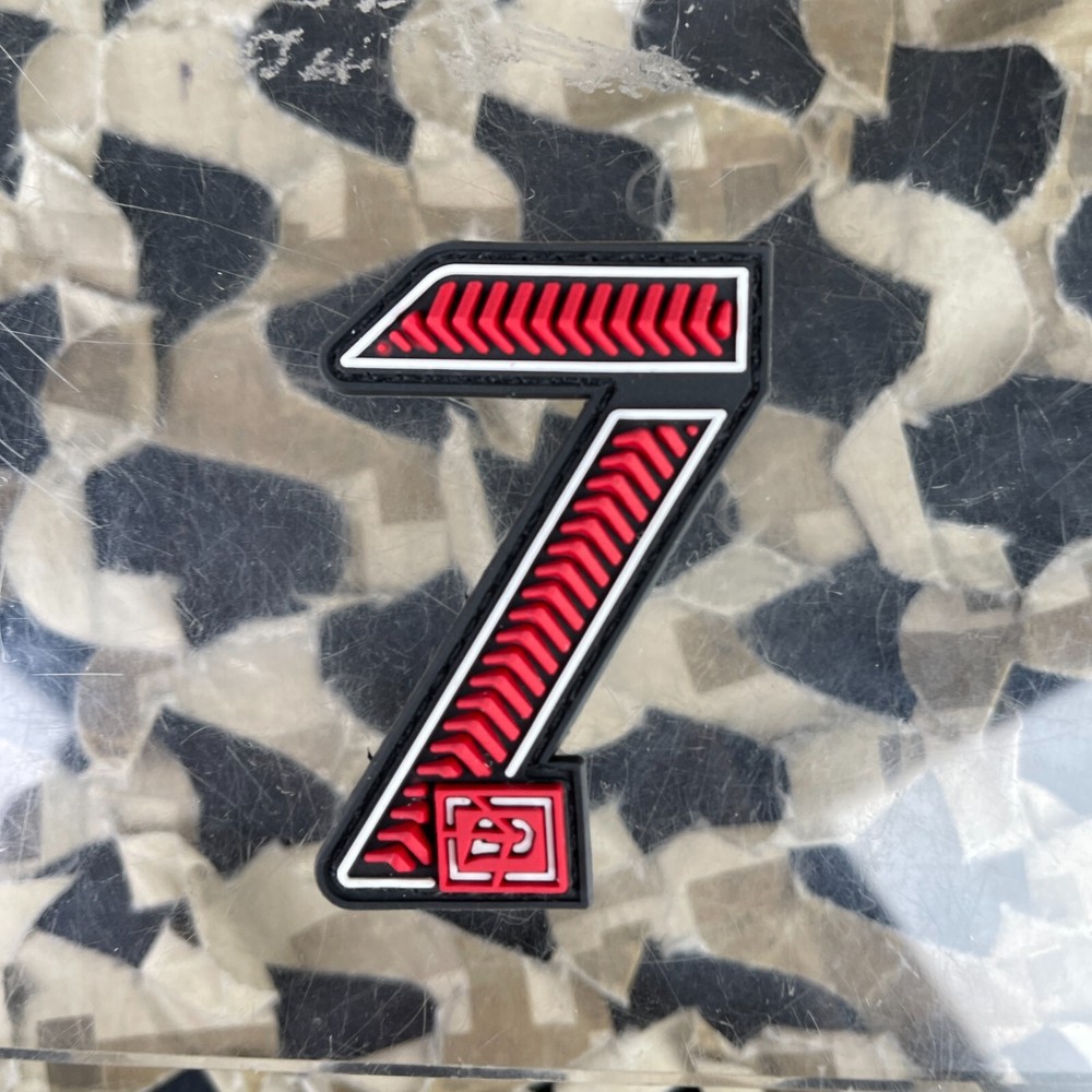 NEW Push Rubberized Number Patch - Red - 7