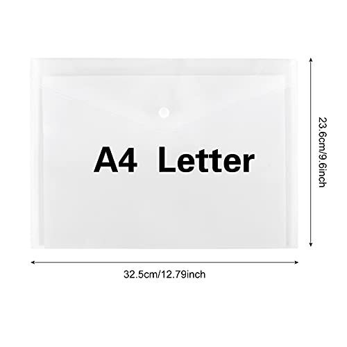 50pcs Poly Envelope,Clear Plastic Envelope Folder,Waterproof,Letter Size,A4 Size