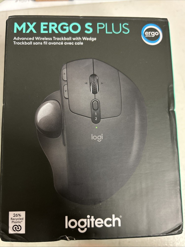 Logitech MX ERGO S PLUS Wireless Ergonomic Trackball Mouse
