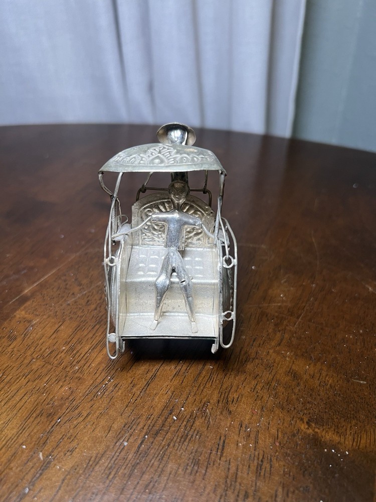 Sterling Silver Rickshaw with Driver