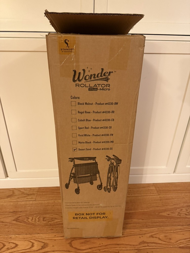 Stander Wonder Rollator Plus Short, Folding Junior Mobility Walker, Lightweight