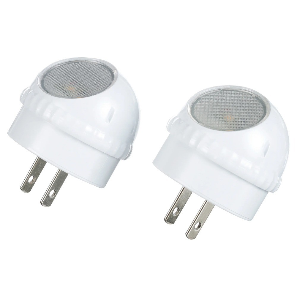 Rotating LED Night Light 2 Pack Soft White Dimmable Bulb for Home