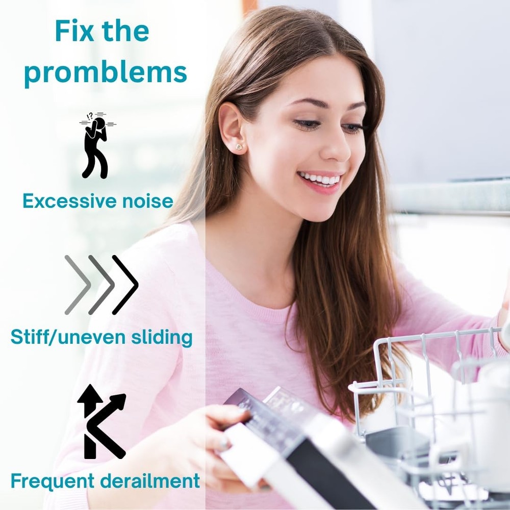 Replacement Dishwasher Wheels for Lower Rack 8 Pack Compatible Parts