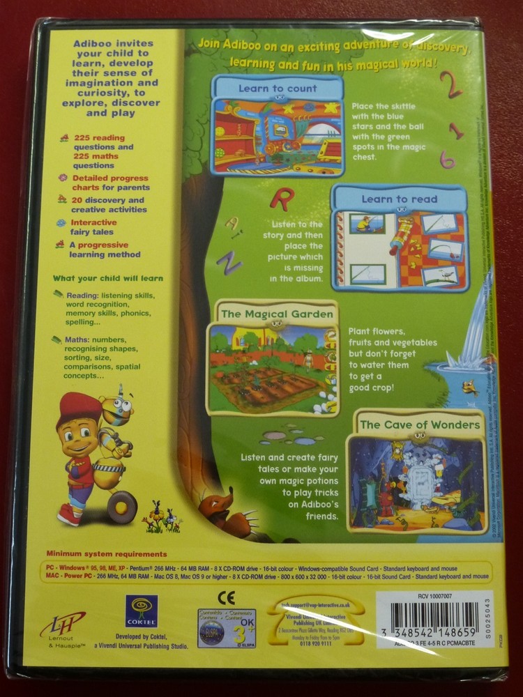 Video Game PC Adiboo Reading & Maths Ages 4-5 MAC NEW SEALED