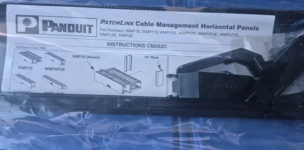 Panduit WMPF1E Horizontal Cable Manager 19" Front 2RU Black