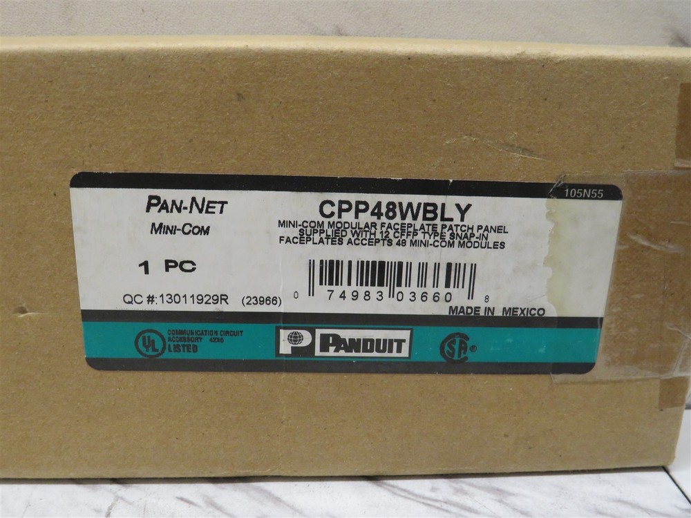 Open Box Panduit Cpp48wbly Patch Panel Cover,Mini-Com,Rack Mt,48 Port