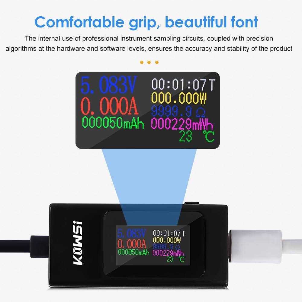 diymore USB C Tester Power Meter,Digital Multimeter, Type Type-C Version 3.0