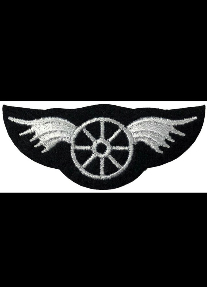 White Wheel With Wings Patch