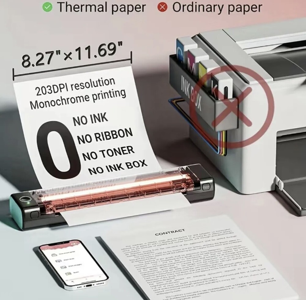 Phomemo M08F - A4 Thermal Printer - ink-less Printer for Home or Office