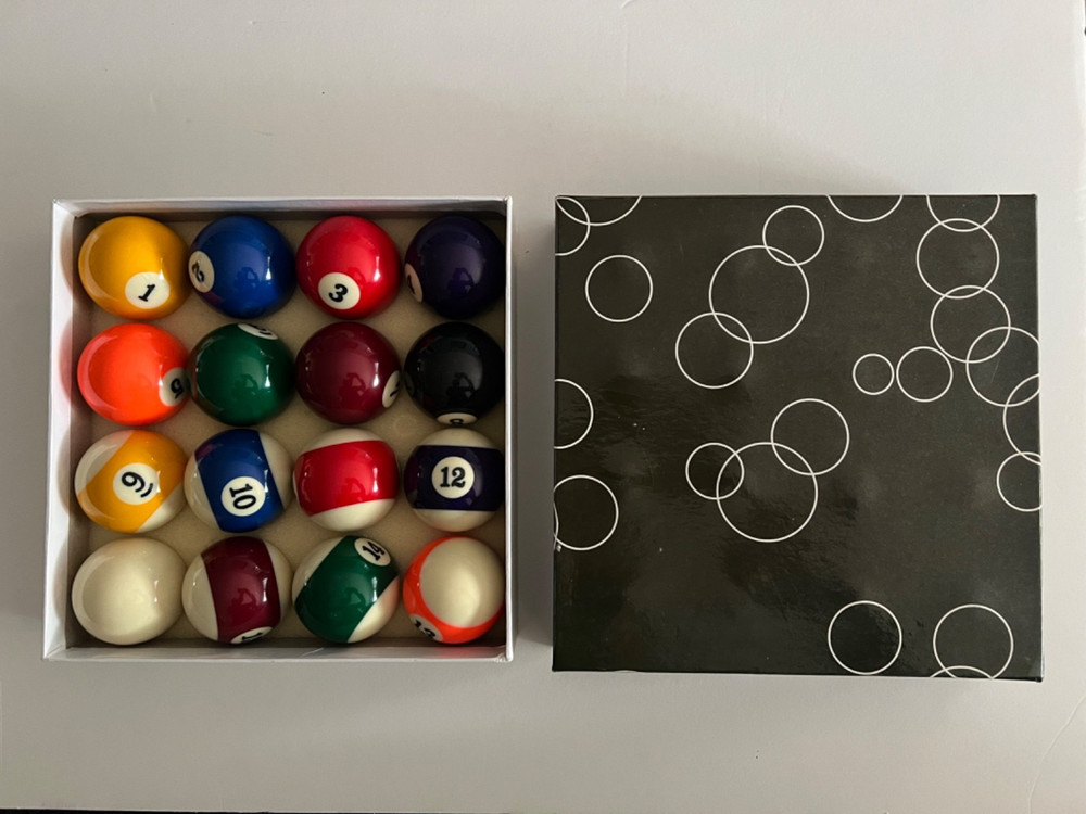 Billiard Ball Complete Set 16 Balls