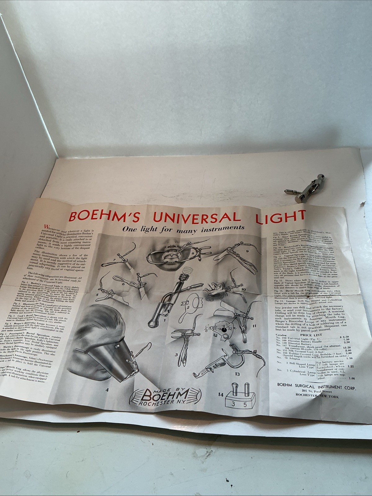 VTG SURGICAL MEDICAL tool , With Book, BOEHM, ROCHESTER, N.Y