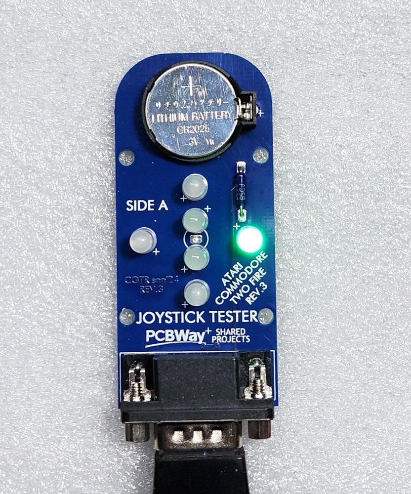 🕹️ Joystick Tester Amiga, Atari, C64 , Commodore Dsub 9 Pin Battery Operated 🕹