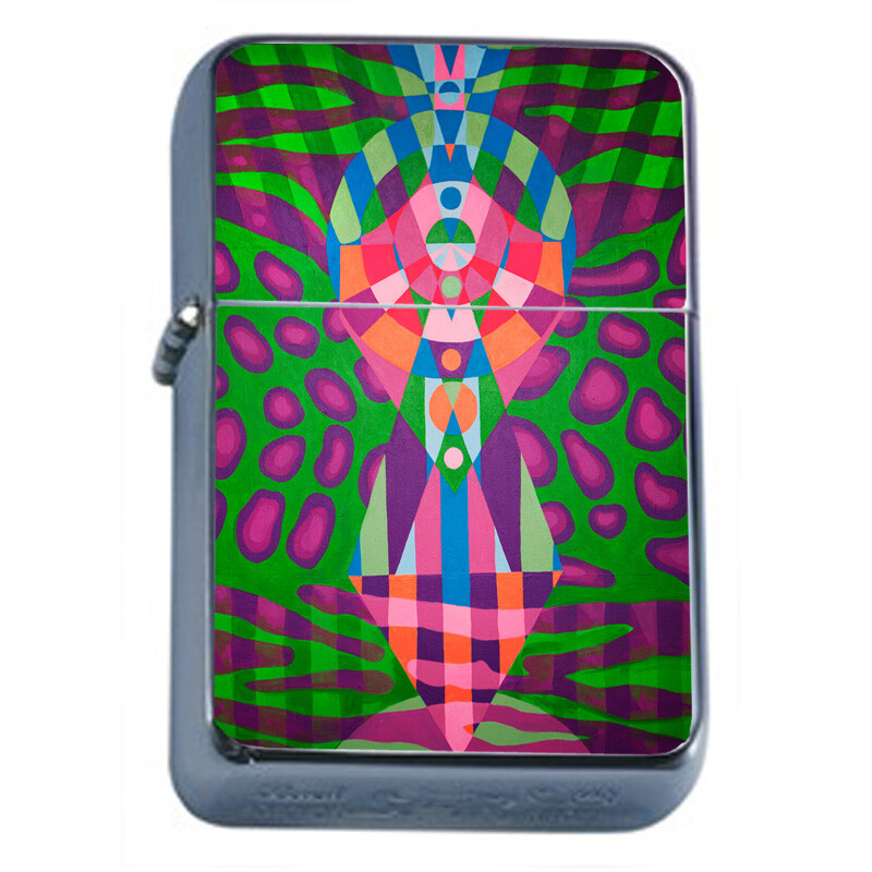 Abstract Art Em19 Flip Top Oil Lighter Windproof