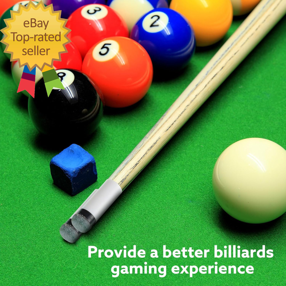 20 Sets Billiard Cues Tips Replacement Kit with White Pool Cue Stick Ferrules, S