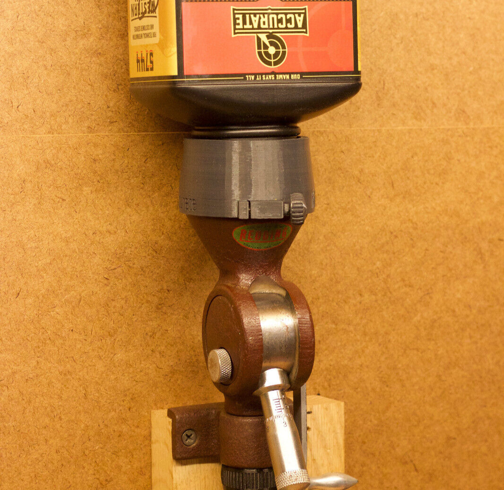 Bottle Adapter for Redding Powder Measure with Baffle