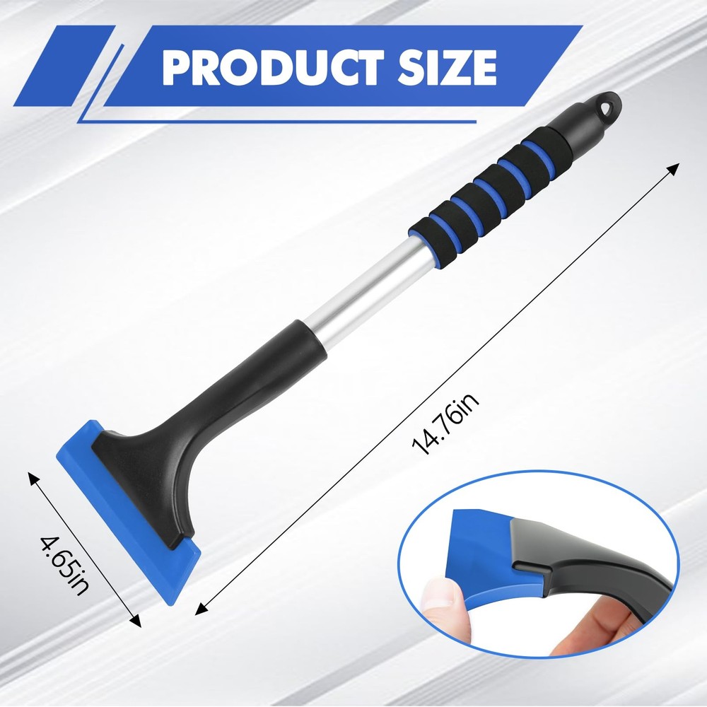 Hovom Ice Scraper for Car Windshield Window, Scratch Free Silicone Blue
