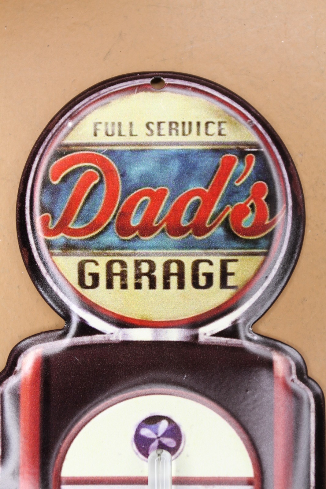 1-DAD'S GARAGE, Indoor And Outdoor Thermometer,Vintage Look Gas Pump, DG-016T