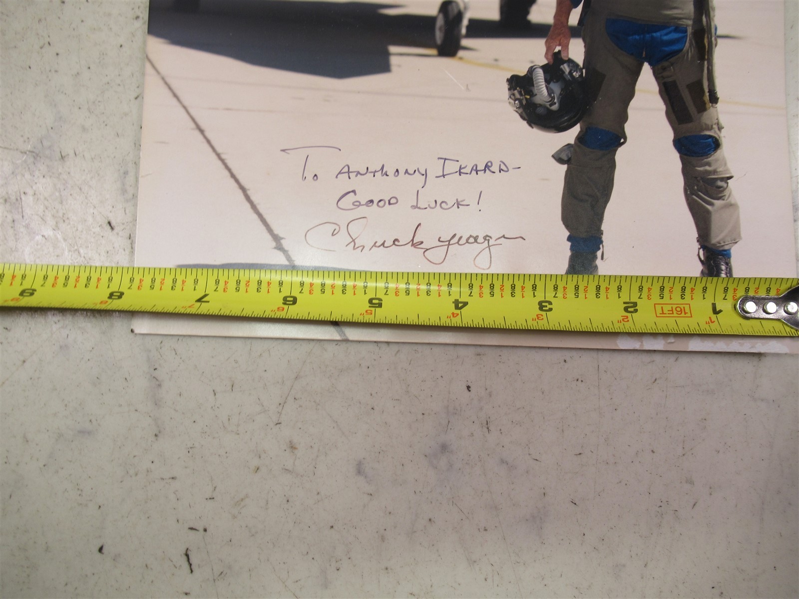 Chuck Yeager Autographed Photo 8x10 Northrop YF-23 "Black Widow II" prototype