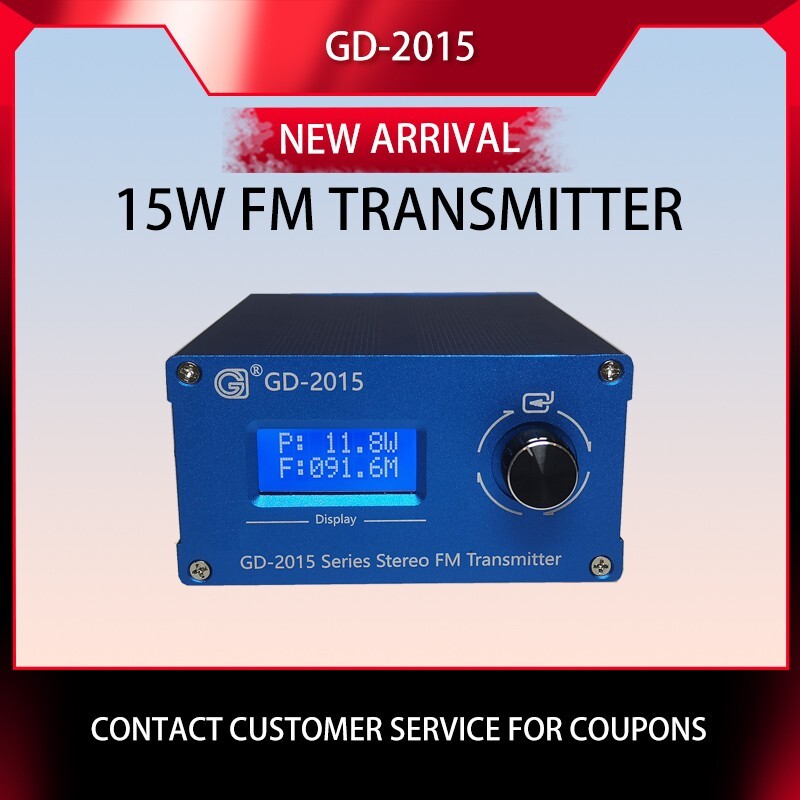 15W FM Transmitter Stereo USB Play Radio Station Transmitter Chips QN8007 TNC