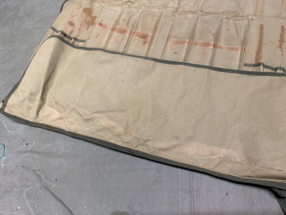 ORIGINAL WWII US ARMY M1937 BUTCHER OUTFIT KNIVES UTENSILS ROLL W/ INSERTS