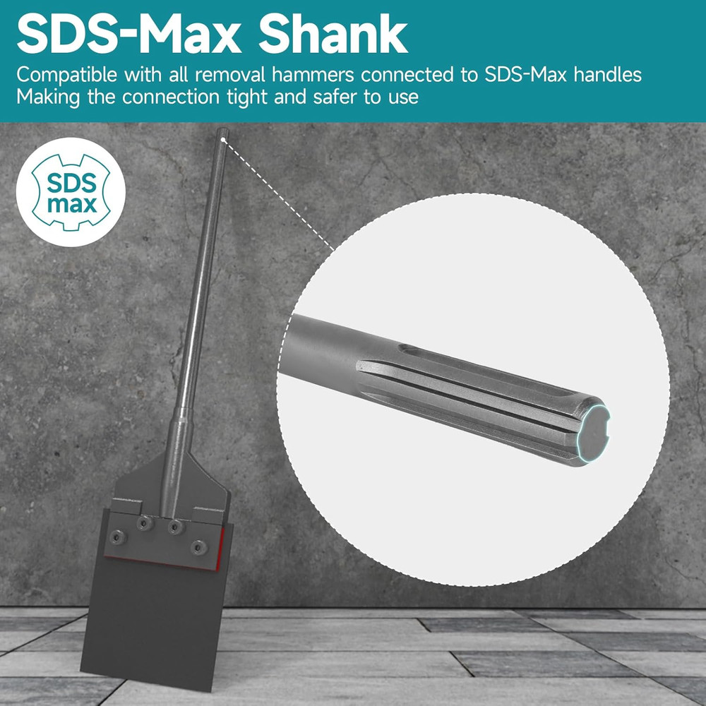 6" SDS-Max Floor Scraper Chisel for Quick Tile & Adhesive Removal