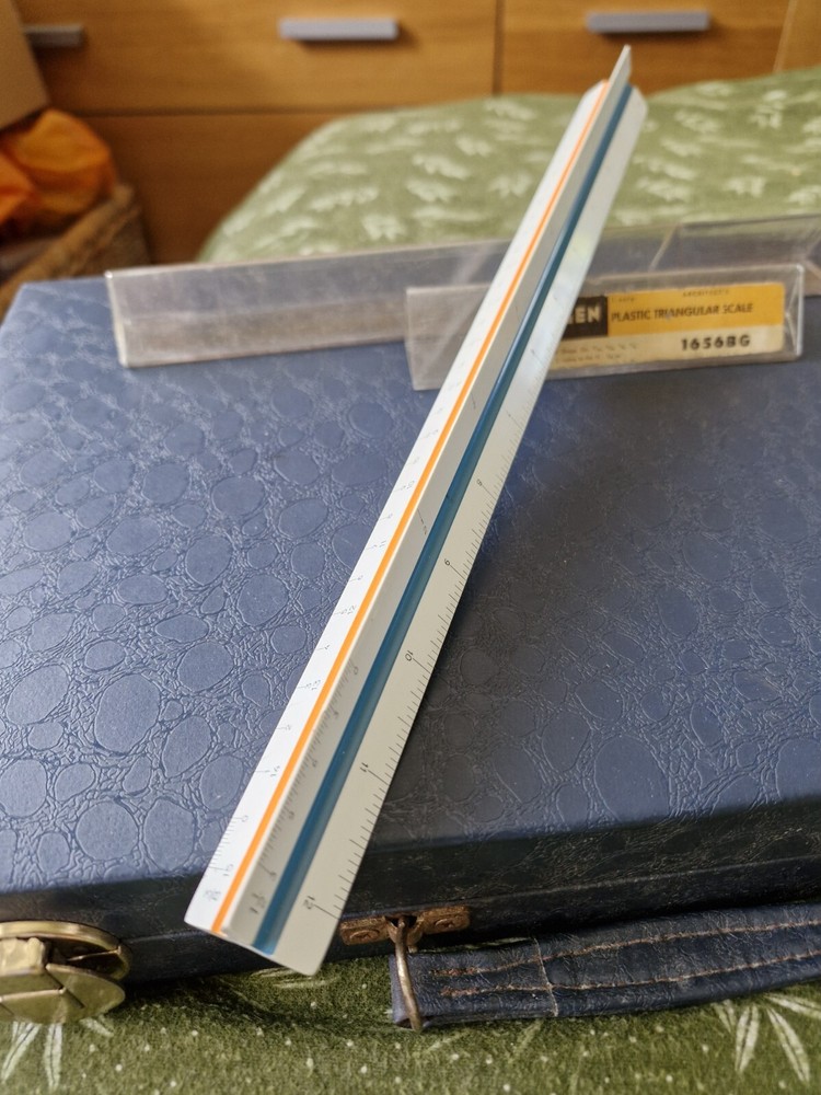 Vintage Dietzgen Plastic Triangular Scale ,made In GERMANY.