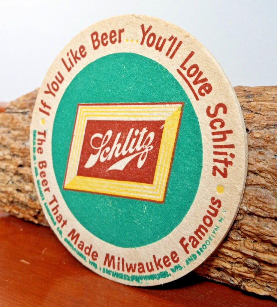 Schlitz Beer Coaster ... 1952