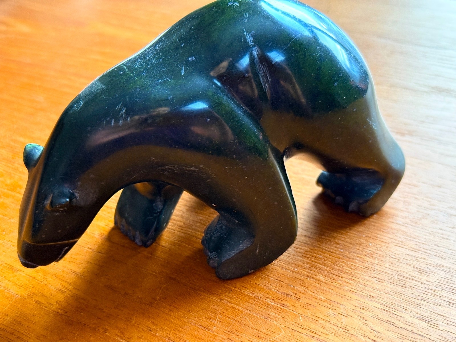 Inuit Serpentine Small Sculpture - Polar Bear - Cape Dorset - 5.5 inches