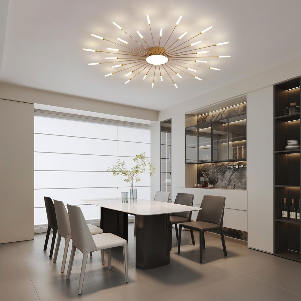 Gold Firework LED Ceiling Light 30+1, Smart Dimmable w/ APP & Remote