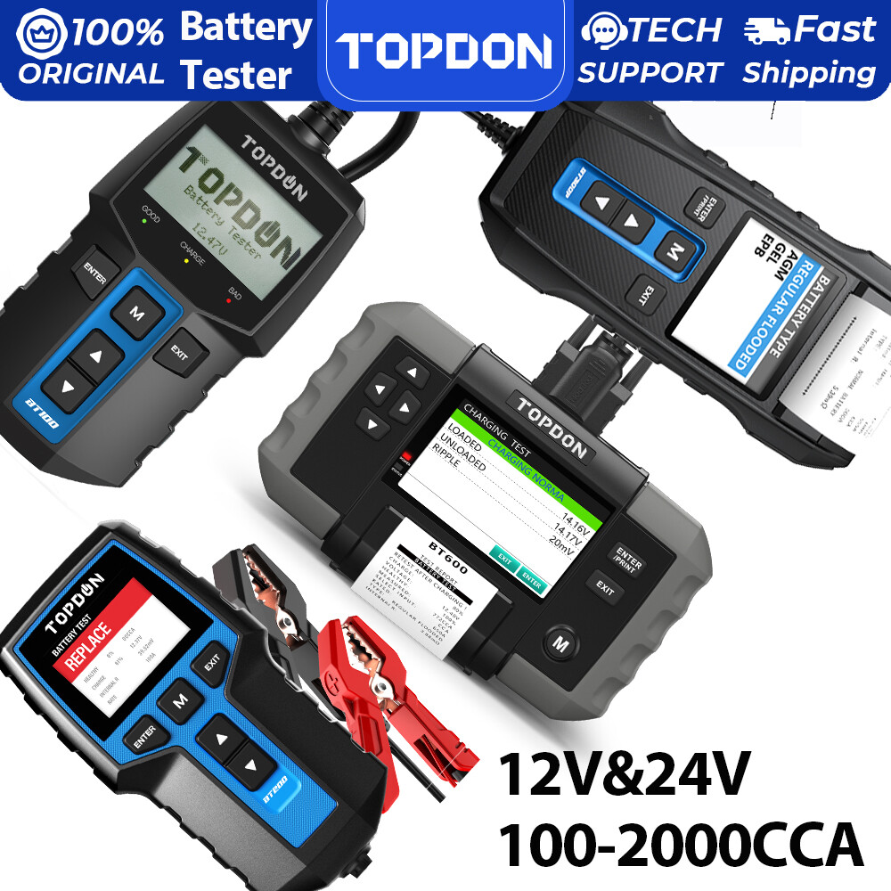 TOPDON Battery Tester Cranking Charging System Battery Analyzer with Printer