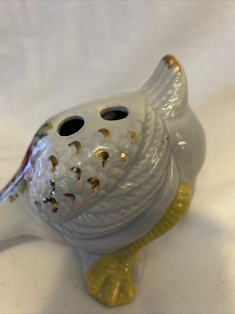 VINTAGE Toothbrush Caddy Decorative Ceramic "QUACKING DUCK" Hand Painted Holder