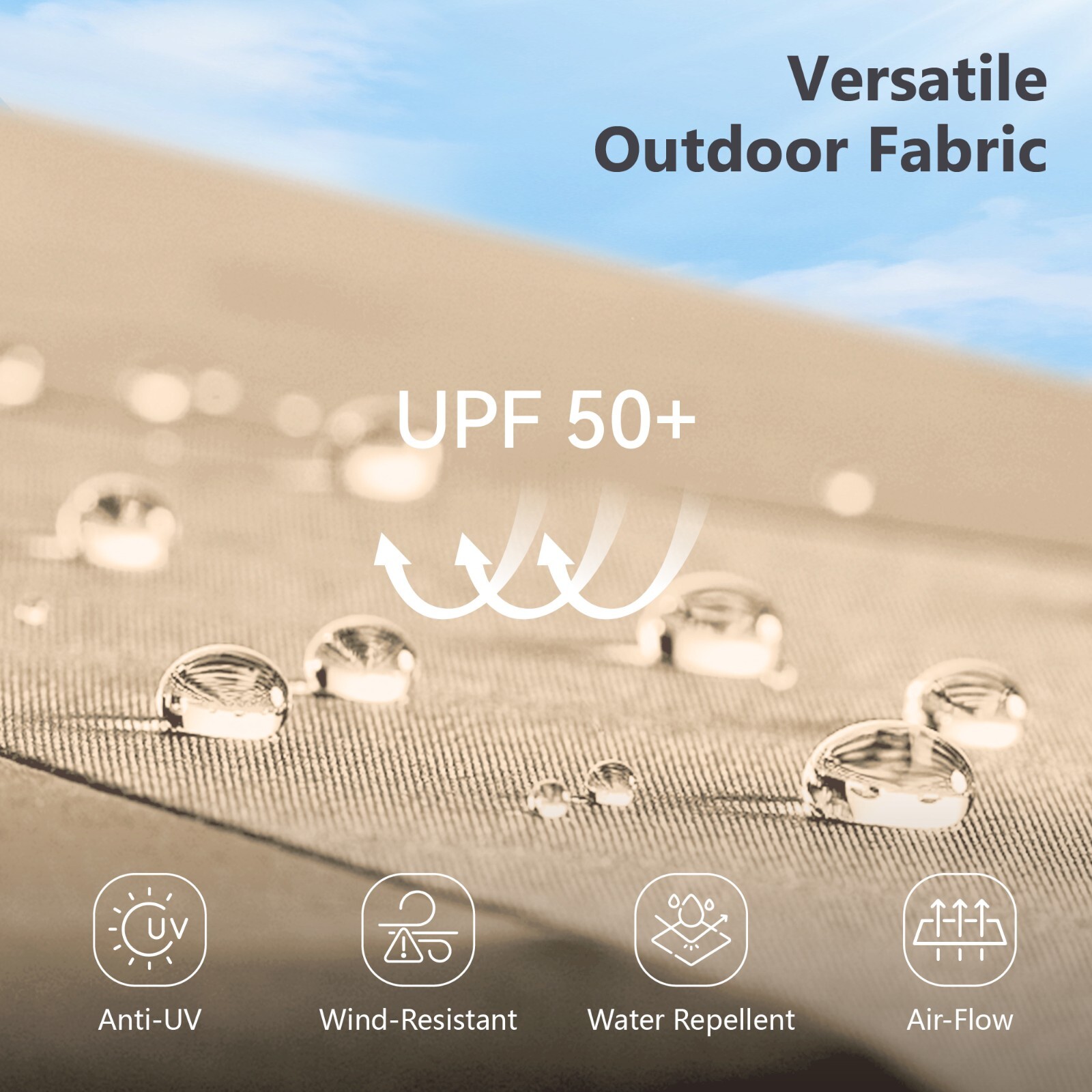 10 x10ft Patio Umbrella Outdoor Umbrella Carbon Steel Market Umbrella w/Base