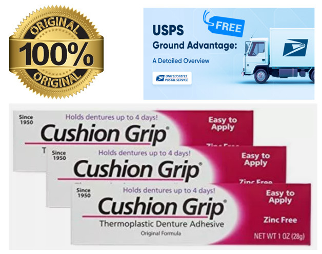 Cushion Grip Soft Thermoplastic Denture Adhesive 1 Oz - (Pack of 1,2,3,4, (5+1)
