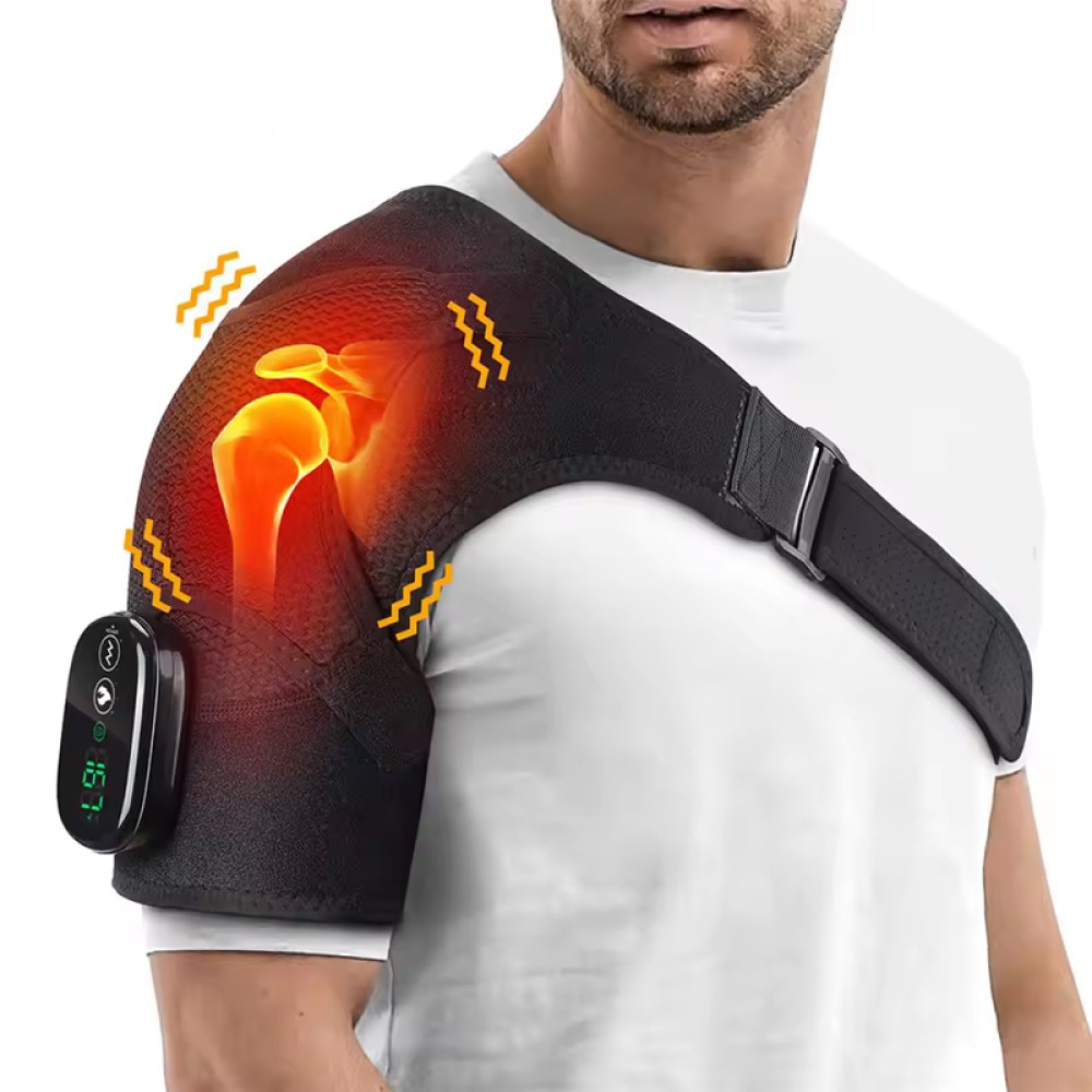 Electric Heated Shoulder Brace Massager Rotator Cuff Support Compression Wrap US