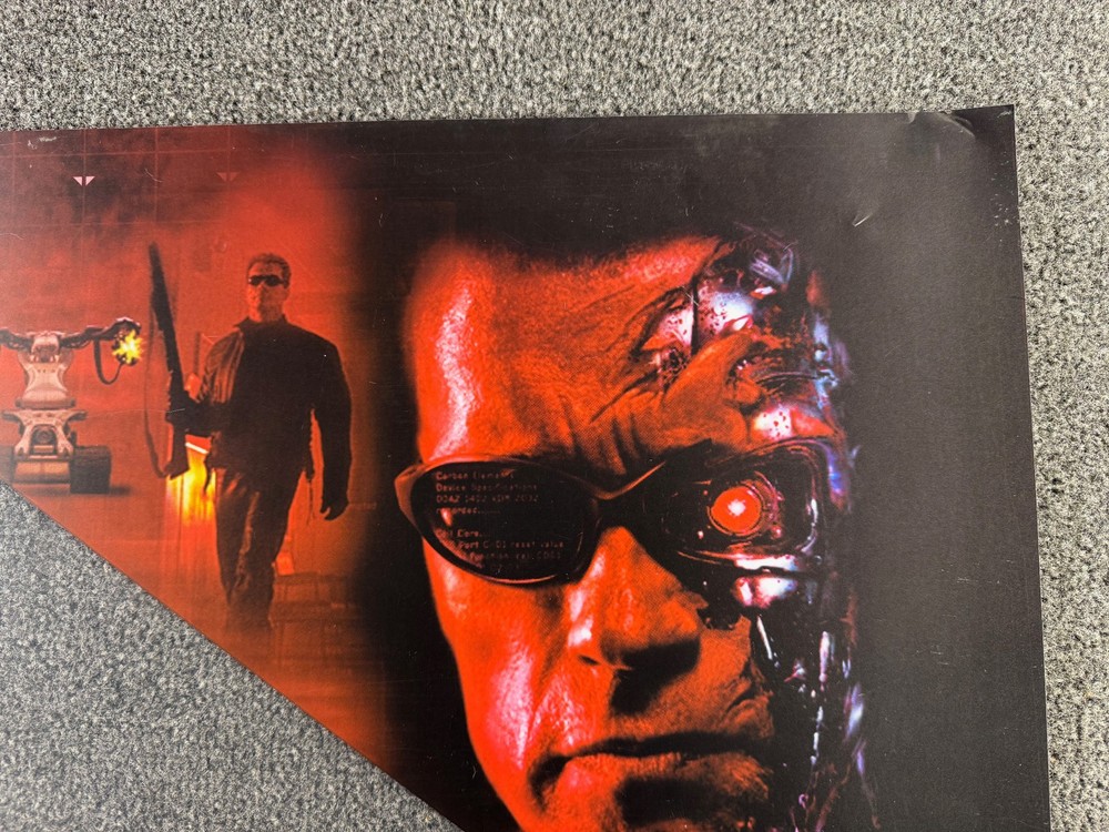 Stern Terminator 3 Pinball Machine Backglass Translite ORIGINAL SIGNED RITCHIE