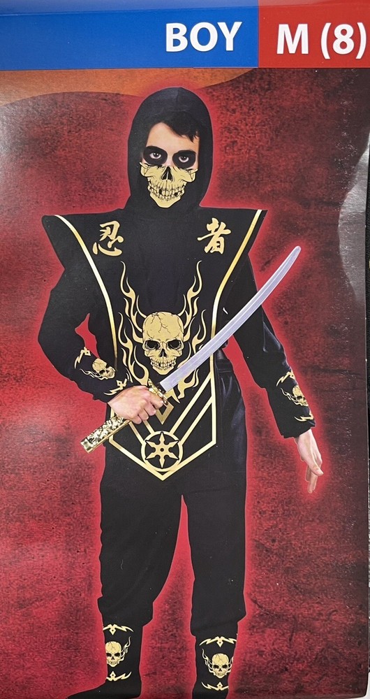 Skull Ninja Costume. Size 8. New.