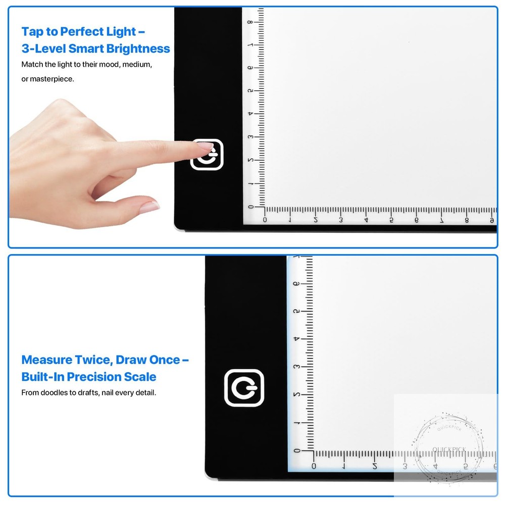 A4 LED Light Box for Tracing and Drawing - Ultra Thin Adjustable Light Table USB