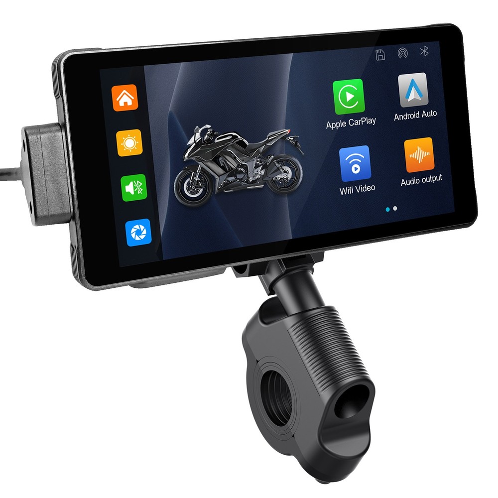 5.5" Motorcycle GPS Navigation Touch Screen Wireless CarPlay Android Auto Cam