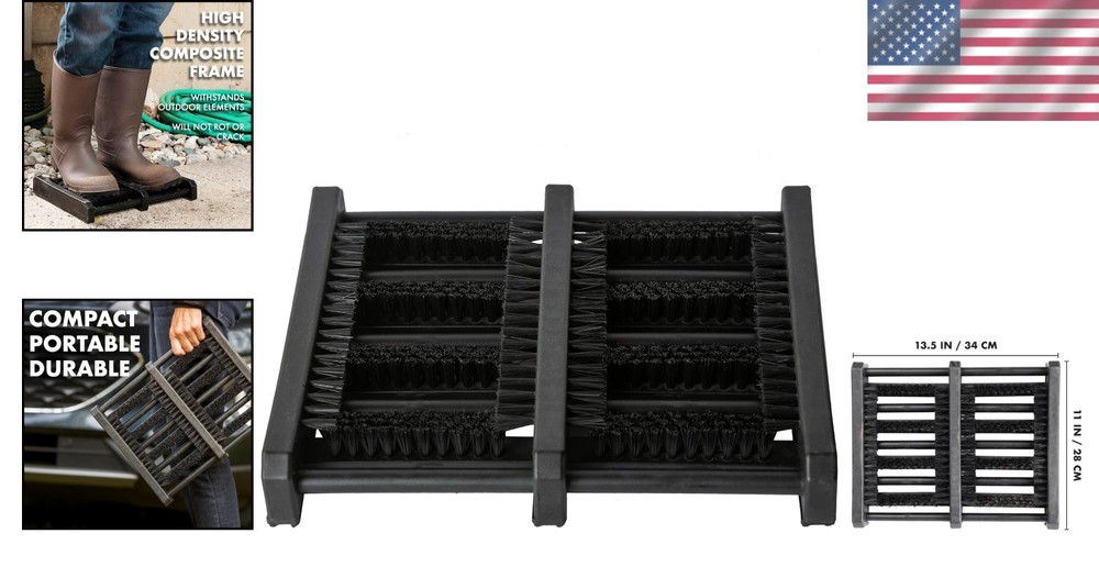 2-Pack Freestanding Boot Scraper & Shoe Scrubber for Outdoor Cleaning