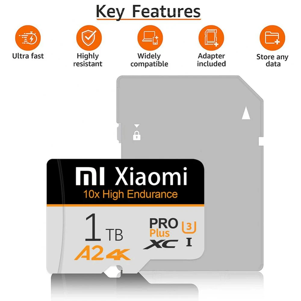 2TB Xiaomi SD Card/Micro TF 2TB A2 Portable Memory Card High Speed Data Storage