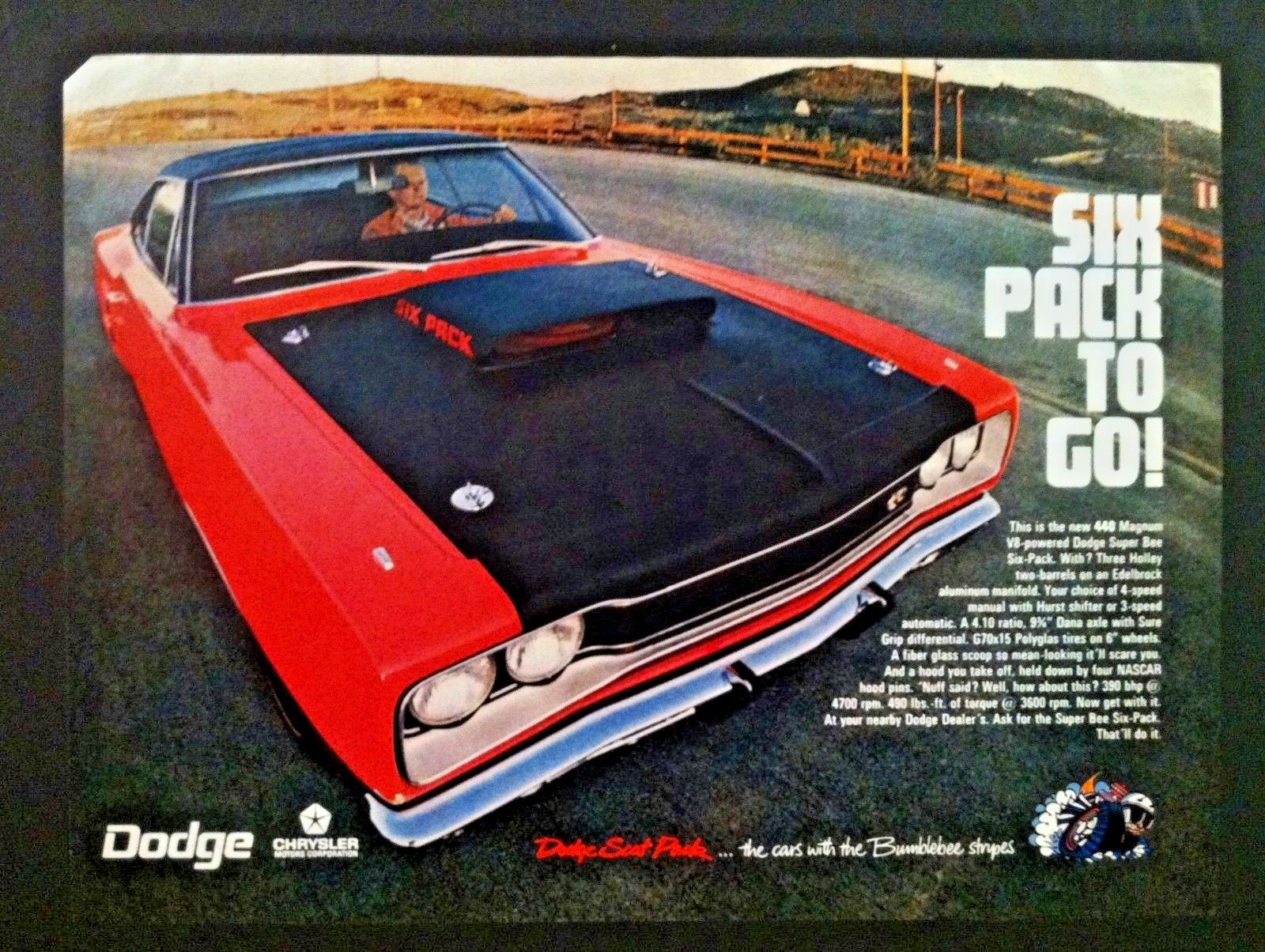 *Ready to Display*1969 Dodge Super Bee NHRA Coronet Six Pack*original* car ad c