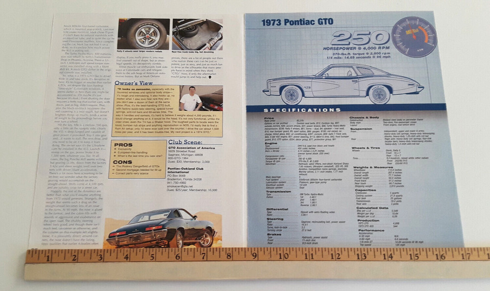 1973 PONTIAC GTO ORIGINAL 2005 ARTICLE