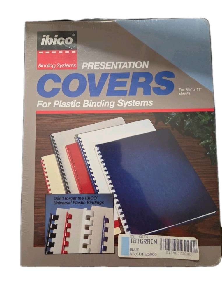 Ibico Presentation Covers; Binding Cover; 25 Sets; New, Blue