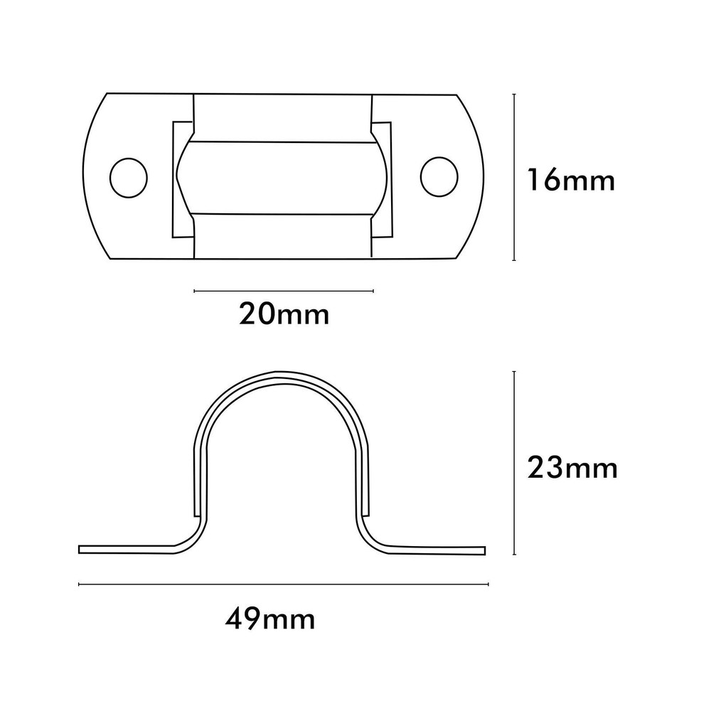 5x DETA 20mm Metal Conduit Saddle - Single Pack